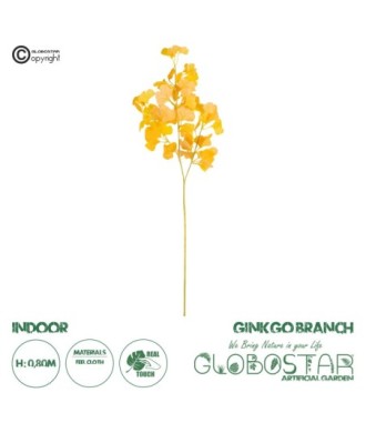 GloboStar® Artificial Garden GINKGO BRANCH 20260 Τεχνητό Διακοσμητικό Κλαδί Γκίγκο Π22 x Υ80cm